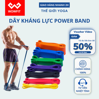 Dây kháng lực power band WOWFIT tập yoga, gym, tập tay, chân, toàn thân, dây thun cao su đàn hồi trợ lực kéo xà