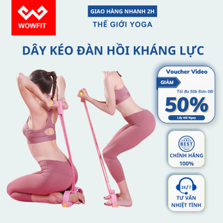 Dây tập bụng, dây kéo đàn hồi kháng lực 4 ống cao su đa năng tập bụng, thể dục, tập gym tại nhà