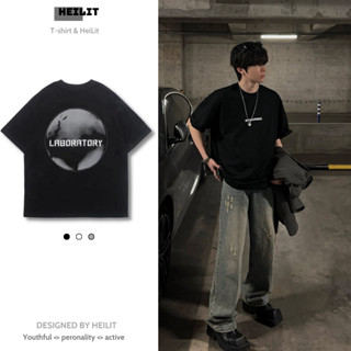 Áo Thun Nam Họa Tiết Bóng tròn HeiLit Phông Tay Lỡ Chất Vải Cotton Co giãn Chuẩn Form Unisex