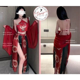  Cosplay cổ trang Trung Hoa, full set áo yếm, váy, khăn choàng xinh xắn, váy ngủ yếm nữ CP074