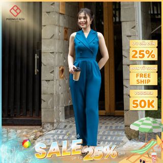 Jumpsuit kiểu Vest phối nút sang trọng SJ1248 - Phong Cách SAIGON