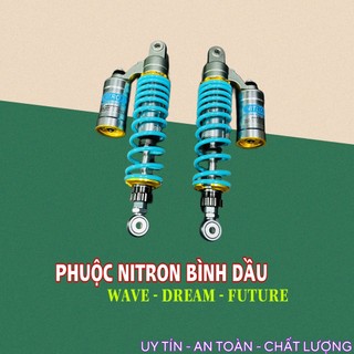 Phuộc sau nitron bình dầu cho xe Dream Future led Wave RS 110 125