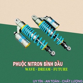 Phuộc sau nitron bình dầu cho xe Dream Future led Wave RS 110 125
