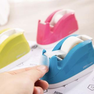 Cắt băng dính cỡ nhỏ deli - xanh dương/xanh lá/hồng/trắng - 1 chiếc - e808