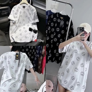 Áo thun tay lỡ cotton KHÔ IN FULl MẶT CƯỜI Mã mới,form rộng tay lỡ unisex oversize nam nữ đều mặc được