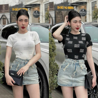 Áo croptop in chữ toàn thân siêu đẹp, siêu hot 2024