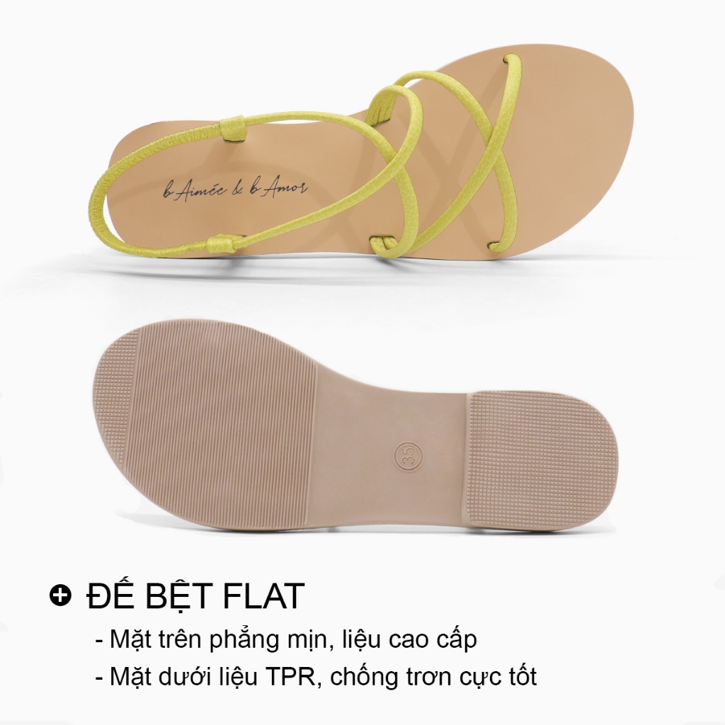 Sandal nữ đế bệt Flat đi biển thời trang quai chiến binh dây mảnh bAimée & bAmor - MS1655