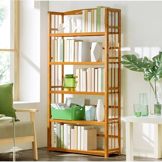Kệ sách gỗ 5 tầng decor cao cấp, giá đựng sách gỗ tre 4, 5 tầng phòng khách