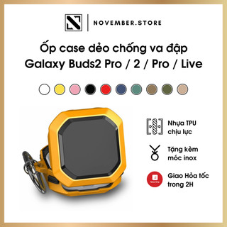 Ốp case cho Galaxy Buds2 Pro / Buds 2 / Buds FE / Buds Pro / Buds Live chống va đập - Tặng kèm móc treo