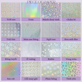 10 tờ A4 màng cán laser Hologram lạnh, decal trong suốt phản quang, Laminate lạnh không in được