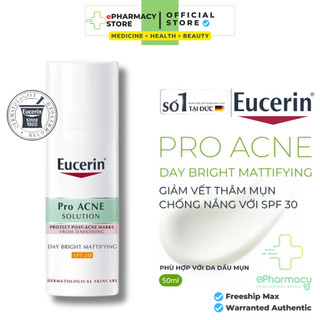 Kem dưỡng ngày EUCERIN Pro Acne Day Bright Mattifying SPF30 dưỡng trắng, chống nắng và giảm mụn 50ml