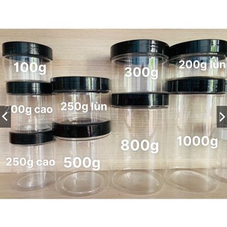 hủ đựng kem body pét trong (100g 200g 250gr 300gr 500gr 600gr 1kg)phi 67 vs phi 8,9