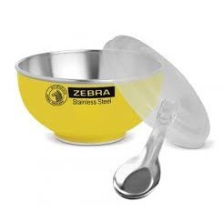 <Mua bát tặng thìa>Chén bát inox cách nhiệt Zebra 2 lớp có nắp+muỗng-- Thái lan