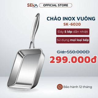 Chảo Inox Chống Dính Seka Sk6020 Đáy 5 Lớp Dẫn Nhiệt Nhanh Toả Nhiệt Đều Dùng Cho Mọi Loại Bếp Chính Hãng