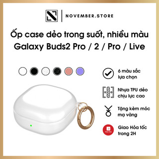 Ốp case dẻo nhiều màu cho Samsung Buds2 Pro / Buds 2 / Buds FE / Buds Pro / Buds Live - Tặng kèm móc treo mạ vàng