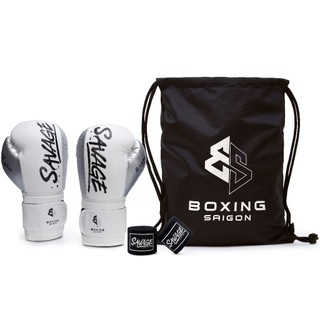 Combo Găng Tay Boxing Saigon Savage - White