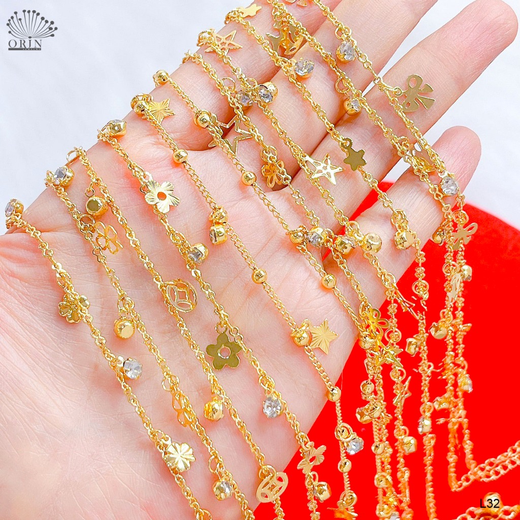 Lắc chân nữ nhiều kiểu đính đá thiết kế Orin L32