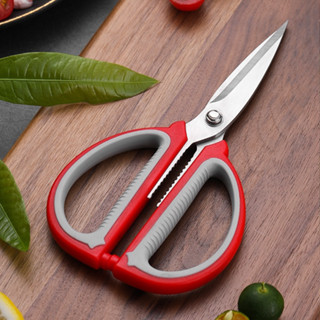 Kéo Màu Đỏ Inox Đa Năng Cán Nhựa Dụng Cụ Nhà Bếp Cắt Thực Phẩm Cao Cấp Siêu Bền