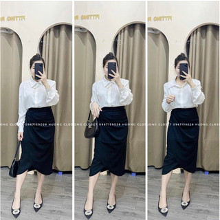 Chân váy công sở xoắn eo