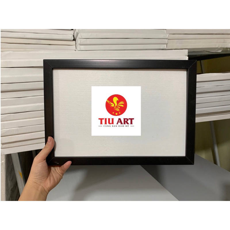 [Có Khung] Khung tranh Canvas, Toan vẽ tranh canvas, sơn dầu kèm khung treo nhiều kích thước (40x40,
