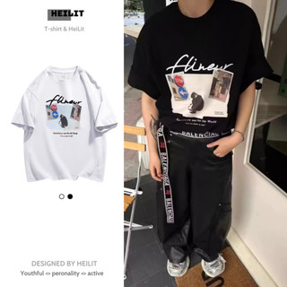 Áo Thun Nam Họa Tiết HINEW HeiLit Phông Tay Lỡ Chất Vải Cotton Co giãn Chuẩn Form Unisex