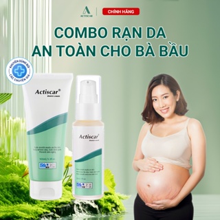 Combo bộ 2- Kem 100ml và Serum Xoá Mờ Rạn Da Actiscar Chính Hãng Đều Màu