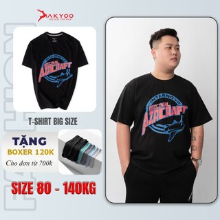 Áo Thun Nam Bigsize 80-140kg AKYOO Cao Cấp, Chất Liệu Cotton Co Giãn, Thoáng Mát, - AT IN DO