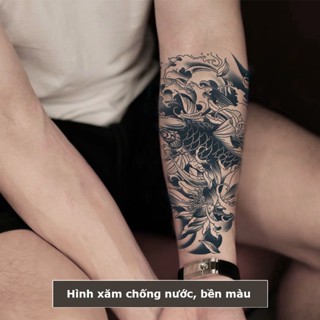  Hình xăm cá chép full tay HY-029 miếng dán hình xăm chống nước cực chất 
