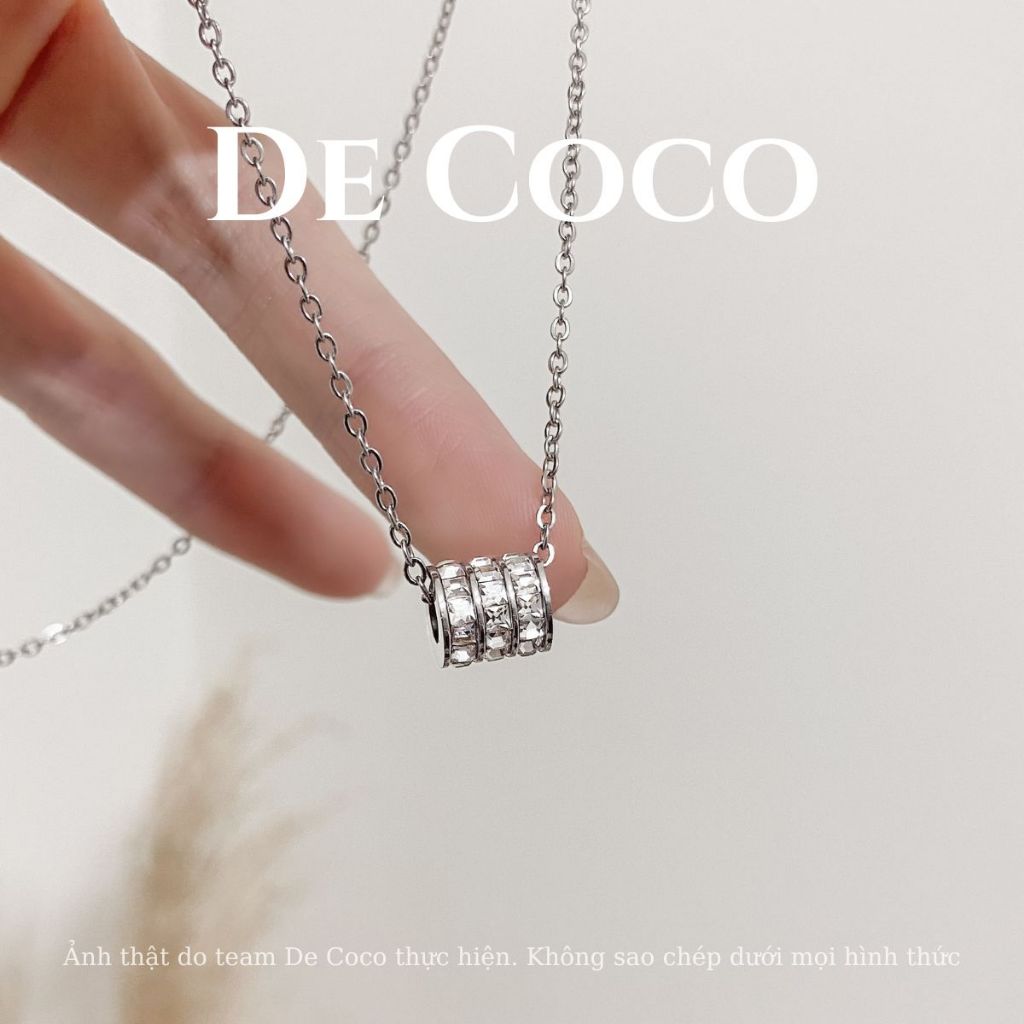 Bộ trang sức vòng cổ và nhẫn nữ DECOCO ACC Embrace titan đính đá (kèm Túi giấy + Hộp + Thiệp) | BigBuy360 - bigbuy360.vn