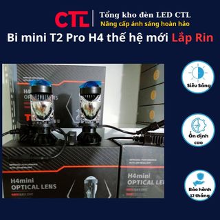 Đèn led bi cầu mini T2 light chân H4 12V-24V tăng sáng cho ôtô, xe máy,bản caocấpnhất trong phânkhúc ledbimini