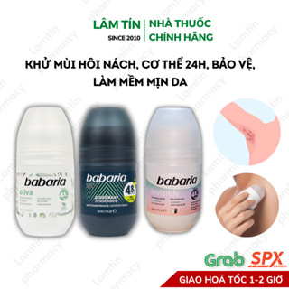 ✔(Chính Hãng) Lăn khử mùi lăn nách Babaria dùng nam nữ, khô thoáng nhanh tự tin suốt 24h  Lọ 50ml