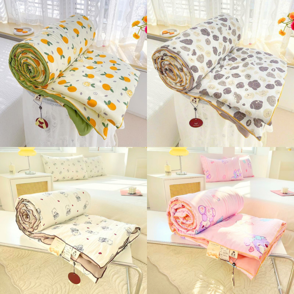 Chăn hè đũi đậu lành trần bông cao cấp , mền hè cotton đũi mềm mịn thoáng mát