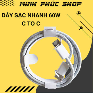 Dây cáp sạc nhanh usb type-c sang usb-c cho iphone 15 plus 15 pro max 1m - 2m 20w