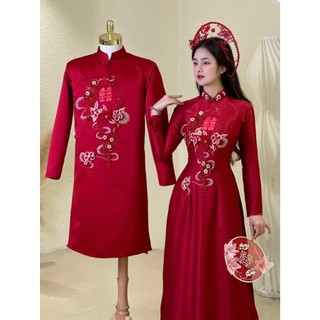 Áo dài cặp - Áo dài cô dâu chú rể thêu kết họa tiết sang trọng và cao cấp by Quỳnh Hương