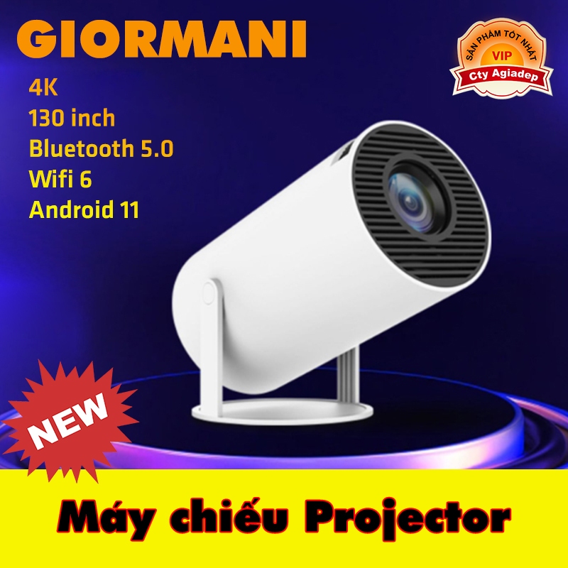 Máy chiếu Projector GIORMANI Y300 sắc nét cho văn phòng cafe bóng đá - Dạng ống phóng