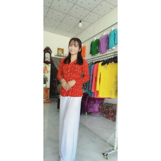 Áo Ba Ba Hoa Vải lanh ( chưa kèm quần)