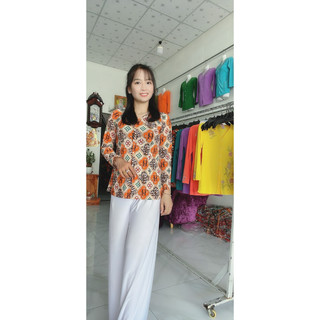 Áo Ba Ba Hoa Vải lanh ( chưa kèm quần)