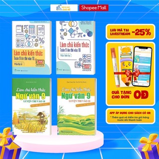 Sách - Combo Làm chủ kiến thức Toán - Ngữ văn 9 ôn thi vào 10 - Tài luyện thi vào 10