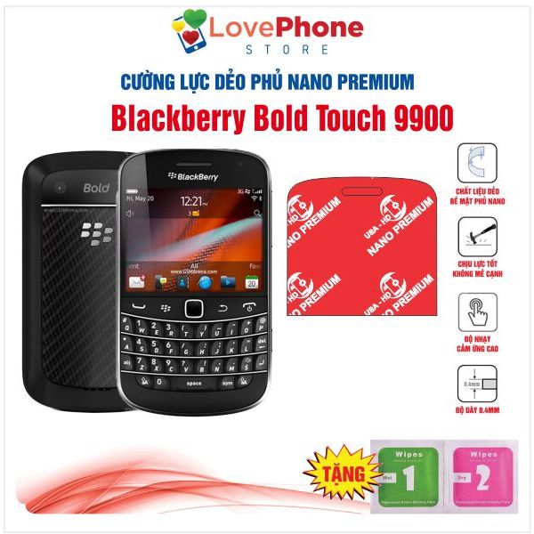 Cường lực Blackberry Bold Touch 9900 dẻo phủ Nano Premium chống xước bảo vệ màn hình - Love Phone