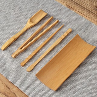 Bộ dụng cụ trà 5 món bằng tre già