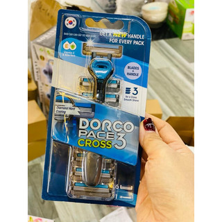 Dao cạo râu Dorco Pace 3 lưỡi kép Nhật (tặng 6 lưỡi thay thế)