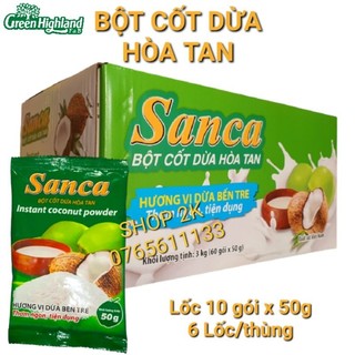 Combo 10 gói Bột Nước Cốt Dừa SanCa 50gr