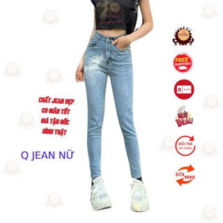 quần jean nữ co giãn lưng cao nhiều mẫu trơn tôn dáng với chất jean co giãn cực tốt, thời trang trơn