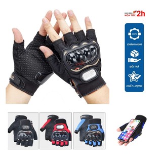 Găng tay xe máy Pro biker cụt ngón - găng tay đi phượt - tập gym