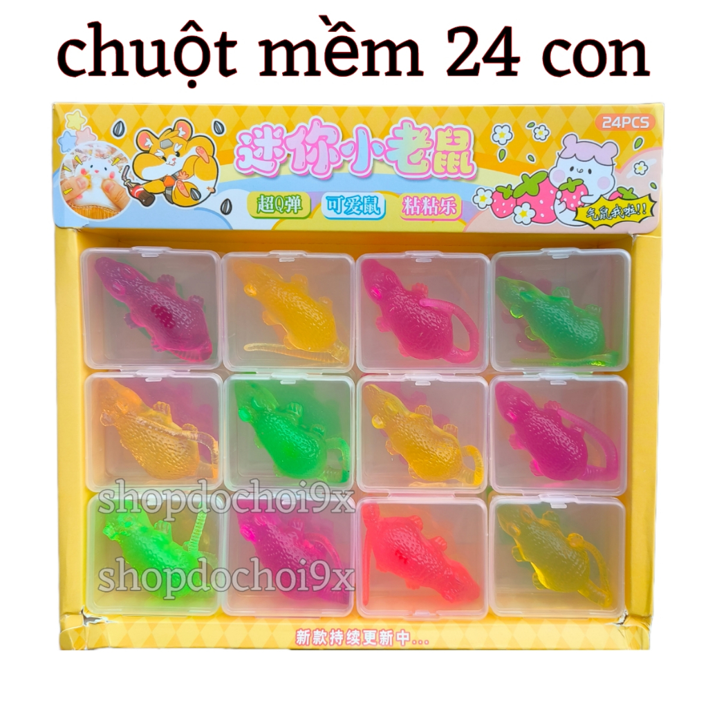 Khay 24 con chuột mềm 7 màu ( có hộp đựng )