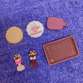 Charm dĩa khay nĩa mini trang trí mô hình đồ ăn