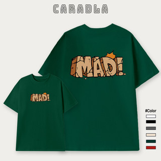 Áo Thun, Áo Phông Unisex Tay Lỡ CARADLA Mã TN MAD Chất Cotton Mềm Mịn Co Dãn Thoáng Mát Form Rộng Cho Nam Nữ