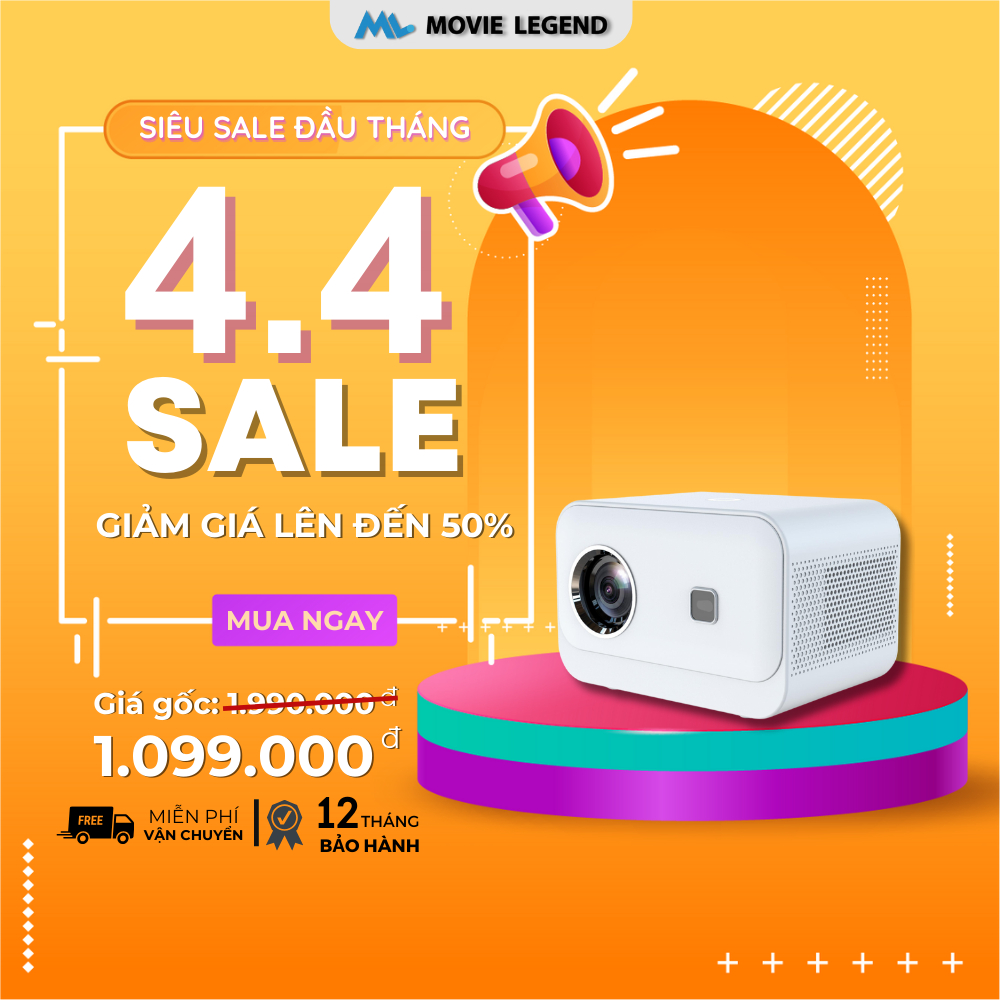 Máy Chiếu Mini Movie Legend - Máy Chiếu S7 GEN 2 - Hỗ Trợ FULL HD - Bảo hành 12 tháng