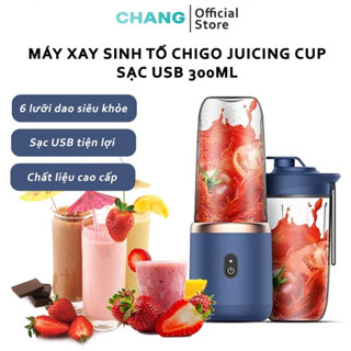 Máy Xay Sinh Tố Juicing Cup 300ML Cầm Tay 6 Lưỡi 2 Cối - Máy Xay Hoa Quả Sử Dụng Pin Sạc Cổng USB Siêu Tiện Lợi