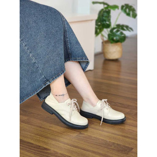 Giày oxford nữ cột dây mũi tròn chất liệu da êm mềm thoải mái đi cả ngày BB01